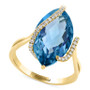 EFFY® London Blue Topaz (8-1/2 ct. t.w.) & Diamond (1/10 ct. t.w.) Marquise Statement Ring in 14k Gold
