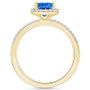 Created Sapphire (1-1/2 ct. t.w.) and Created White Sapphire (1/5 ct. t.w.) Halo Ring in 10K Yellow Gold