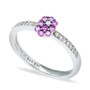 Pink Sapphire (1/3 ct. t.w.) Diamond (1/20 ct. t.w.) Stackable Ring  in Sterling Silver