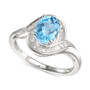 Blue Topaz (1-3/8 ct. t.w.) & Diamond (1/4 ct. t.w.) Swirl Ring in 14k White Gold