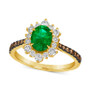Costa Smeralda Emeralds (7/8 ct. t.w.) & Diamond (5/8 ct. t.w.) Halo Ring in 14k Gold