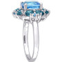 Blue Topaz Halo Ring (4-1/10 ct. t.w.) in Sterling Silver
