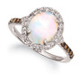 Neopolitan Opal (1-1/5 ct. t.w.) & Diamond (3/8 ct. t.w.) Ring in 14k White Gold