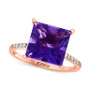 EFFY® Amethyst (4-3/8 ct. t.w.) & Diamond (1/8 ct. t.w.) Statement Ring in 14k Rose Gold