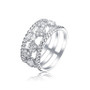 Sterling Silver White Gold Plated Cubic Zirconia Open Band Ring