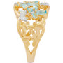 Swiss Blue Topaz (1-1/4 ct.tw.) & Diamond (1/6 ct. tw.) Butterfly Openwork Ring in 14k Gold-Plated Sterling Silver