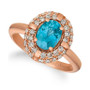 Blue Zircon (1 1/4 ct.t.w.) and Nude Diamonds™ (5/8 ct.t.w.) Ring set in 14k rose gold