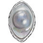 Mabé Blister Pearl (18 x 28mm) Statement Ring in Sterling Silver