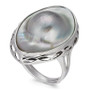 Mabé Blister Pearl (18 x 28mm) Statement Ring in Sterling Silver