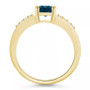London Blue Topaz (2 ct .t.w.) and Diamond (1/8 ct .t.w.) Ring in 14K Yellow Gold