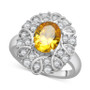 Citrine (1-5/8 ct. t.w.) & Lab-Created White Sapphire (1-1/8 ct. t.w.) Looped Halo Ring in Sterling Silver