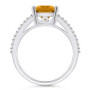 Citrine and Diamond Accent Ring in 14K White Gold