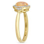 Yellow Opal (3/4 ct. t.w.) and Diamond (1/8 ct. t.w.) Halo Ring 10k Yellow Gold