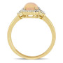 Yellow Opal (3/4 ct. t.w.) and Diamond (1/8 ct. t.w.) Halo Ring 10k Yellow Gold