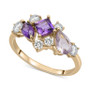 Amethyst (7/8 ct. t.w.) & White Topaz (5/8 ct. t.w.) Scatter Cluster Ring in 14k Gold, Created for Macy's