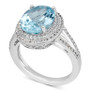 Blue Topaz (6-1/2 ct. t.w.) & White Topaz (1 ct. t.w.) Ring in Sterling Silver