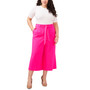 Plus Size Belted Wide-Leg Cropped Culottes