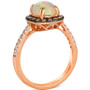 Neopolitan Opal (1 ct. t.w.) & Diamond (1/2 ct. t.w.) Halo Ring in 14k Rose Gold