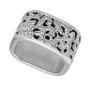 Platinum Plated Cheetah Print Band Ring