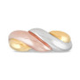 Polished Twist Ring in 10k Tricolor Gold