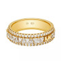 Tapered Baguette and Pave Band Ring