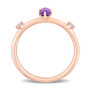 10K Rose Gold Amethyst and White Topaz Stackable Ring