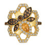 Cinnamon Citrine (1/6 ct. t.w.), Chocolate Diamonds (1/3 ct. t.w.) & Nude Diamonds (5/8 ct. t.w.) Statement Ring in 14k Yellow Gold