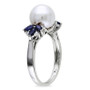 Freshwater Cultured Pearl (9-9.5mm), Sapphire (5/8 ct. t.w.) and Diamond Accent Ring in 10k White Gold