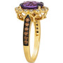 Grape Amethyst (2-1/2 ct. t.w.), Chocolate Diamonds (1/4 ct. t.w.) & Nude Diamonds (1/4 ct. t.w.) Oval Halo Ring in 14k Gold