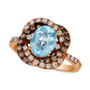 Blue Topaz (1-7/8 ct. t.w.) & Diamond (3/8 ct. t.w.) Halo Ring in 14k Rose Gold