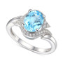 Blue Topaz (2 ct. t.w.) & Diamond (1/5 ct. t.w.) in 14k White Gold