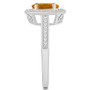 Citrine (1-1/5 ct. t.w.) and Diamond (1/5 ct. t.w.) Halo Ring in Sterling Silver