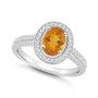 Citrine (1-1/5 ct. t.w.) and Diamond (1/5 ct. t.w.) Halo Ring in Sterling Silver