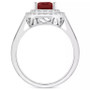 Rhodolite Garnet (2 ct. t.w.) & White Topaz (1/2 ct. t.w.) Rectangle Halo Ring in Sterling Silver (Also in Peridot, Citrine, Amethyst, & Blue Topaz)