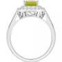 Rhodolite Garnet (2 ct. t.w.) & White Topaz (1/2 ct. t.w.) Rectangle Halo Ring in Sterling Silver (Also in Peridot, Citrine, Amethyst, & Blue Topaz)