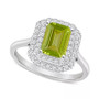 Rhodolite Garnet (2 ct. t.w.) & White Topaz (1/2 ct. t.w.) Rectangle Halo Ring in Sterling Silver (Also in Peridot, Citrine, Amethyst, & Blue Topaz)