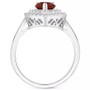 Rhodolite Garnet (1-1/10 ct. t.w.) & White Topaz (1/2 ct. t.w.) Teardrop Halo Ring in Sterling Silver (Also in Citrine, Blue Topaz, Amethyst, & Peridot)