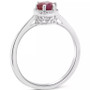 Emerald Six Prong Solitaire Ring (5/8 ct. t.w.) in Sterling Silver (Also in Ruby & Sapphire)