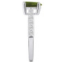 Peridot (1 Ct. T.W.) and Diamond (1/3 Ct. T.W.) Ring in 14K White Gold