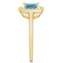 Aquamarine (2 ct. t.w.) and Diamond (1/4 ct. t.w.) Halo Ring in 14K Yellow Gold