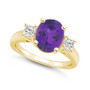 Amethyst and Diamond Ring (2-1/2 ct.t.w and 1/3 ct.t.w) 14K Yellow Gold