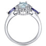 Aquamarine (3/4 ct. t.w.) & Iolite (1/3 ct. t.w. ) & Diamond (1/6 ct. t.w.) Ring in 14k White Gold