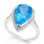 Blue and White Topaz Halo Ring (5 ct. t.w.) in Sterling Silver
