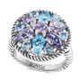 EFFY® Multi-Gemstone Flower Cluster Statement Ring (4-7/8 ct. t.w.) in Sterling Silver