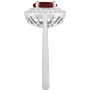 Rhodolite Garnet (1-5/8 ct. t.w.) & White Topaz (3/8 ct. t.w.) Double Halo Ring in Sterling Silver (Also in Citrine, Peridot, Amethyst, & Blue Topaz)