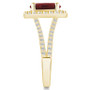 Garnet (3-1/10 ct. t.w.) and Diamond (3/4 ct. t.w.) Halo Ring in 14K Yellow Gold