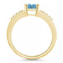 Aquamarine (1-3/8 ct .t.w.) and Diamond (1/8 ct .t.w.) Ring in 14K Yellow Gold