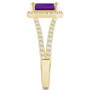 Amethyst (1-5/8 ct. t.w.) and Diamond (1/2 ct. t.w.) Halo Ring in 14K Yellow Gold