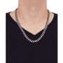 Men's Curb Link 22" Chain Necklace (8mm) in Sterling Silver & Black Ruthenium-Plate
