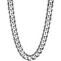 Men's Curb Link 22" Chain Necklace (8mm) in Sterling Silver & Black Ruthenium-Plate